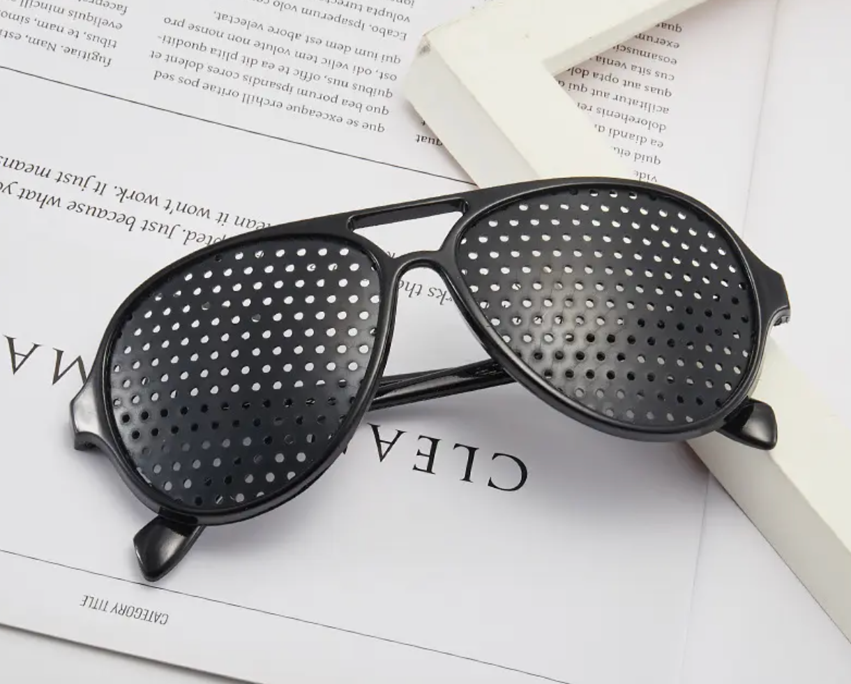 Glasses with holes to correct vision online