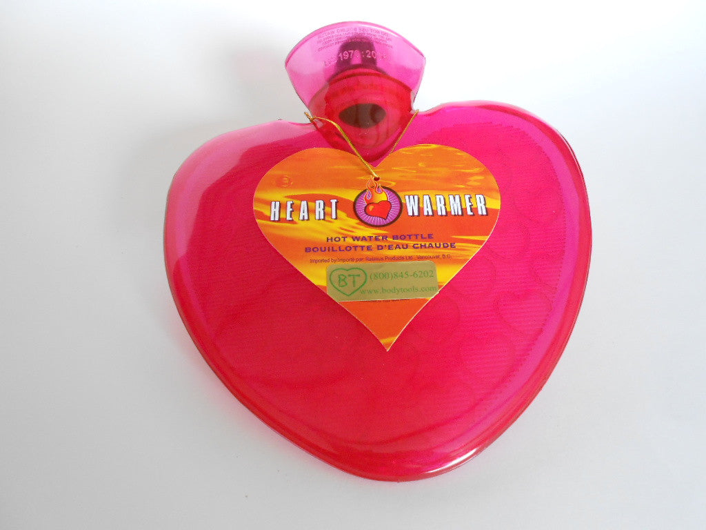 he Big Heart Hot Water Bottle is for therapeutic relief of aches and tension. Just Fill up with hot water and wrap up with a towel if desired. Feels really good at bedtime.
